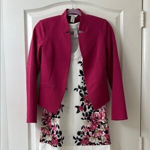 Women's Pink Jacket and floral sleeveless dress by White House Black Market